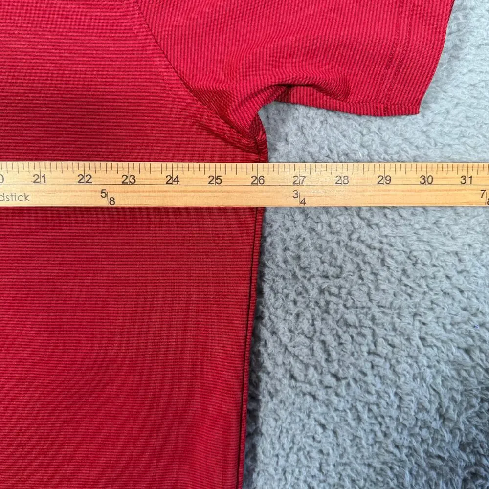 Callaway Mens Golf Stripe Polo XL Short Sleeve Red Opti Dri